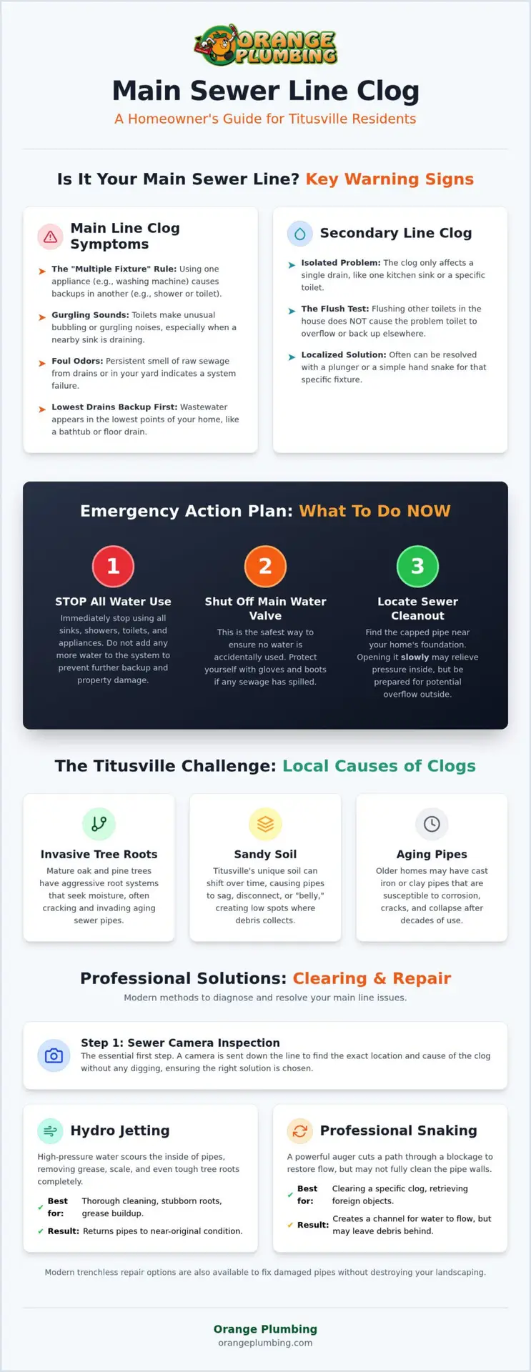 How to Handle a Main Sewer Line Clog in Titusville: A Homeowner’s Guide